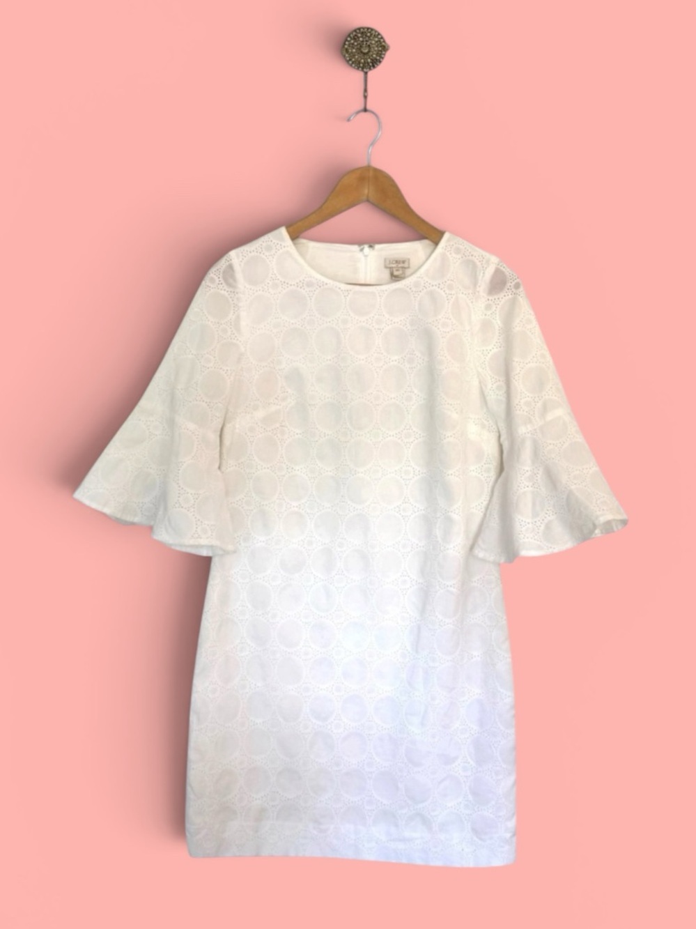 J.Crew White Eyelet Dress NWT Flutter Sleeves | Original $79.50